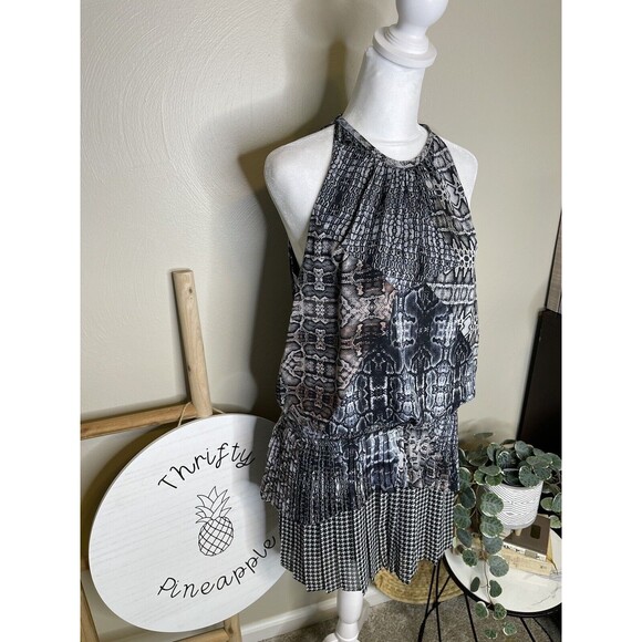 Ramy Brook, Monae Printed Sleeveless Ruffle Mini Dress Small - Picture 4 of 15